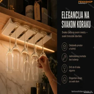 Viseći držač čaša za vino, šampanjac i koktele