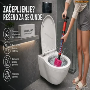 Visokopritisni Odgušivač za WC, Sudoperu i Odvode — Bez Hemikalija