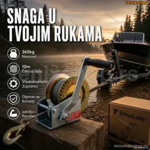 Vitlo sa Sajlom Čekrk 800lb / 365kg – Ručno Vitlo za Povlačenje i Dizanje
