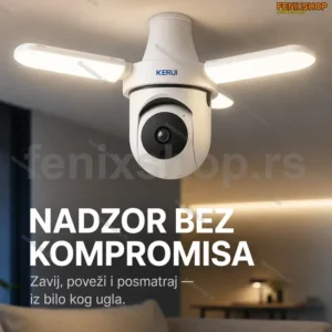 WiFi kamera sijalica E27 sa PTZ rotacijom i LED panelima