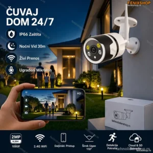 WiFi Kamera za Spoljašnju Upotrebu 2MP sa Mikrofonom i Noćnim Vidom