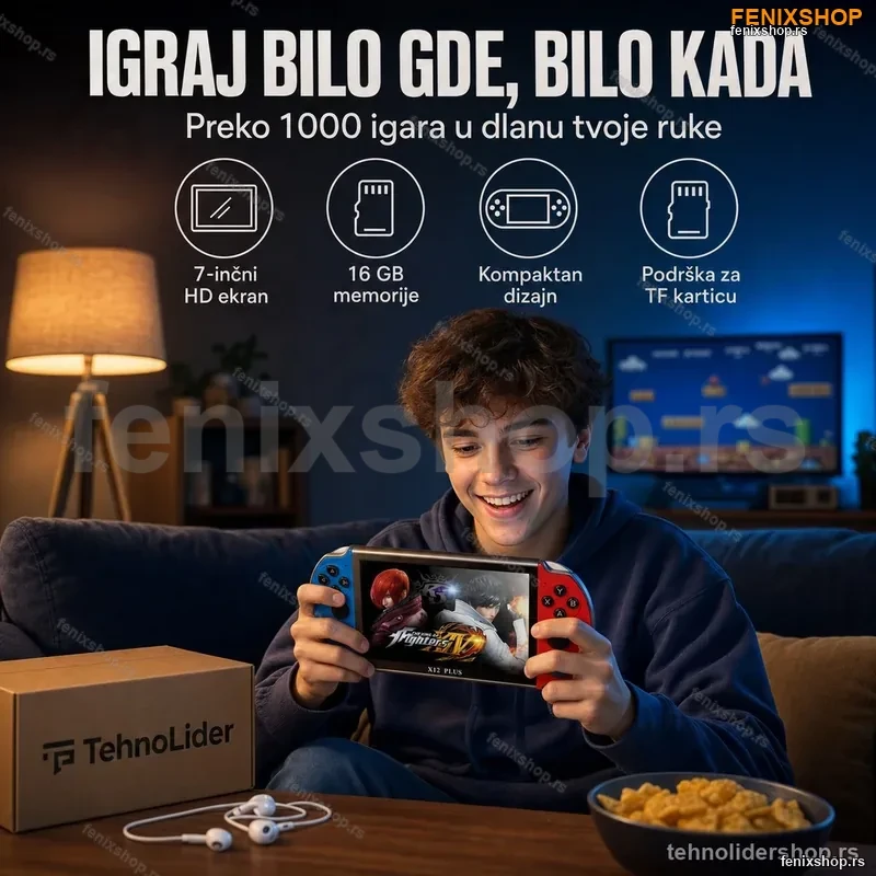 X12 Plus – Prenosiva gejmerska konzola sa 7-inčnim ekranom i 16 GB memorije X12 Plus – Prenosiva gejmerska konzola sa 7-inčnim ekranom i 16 GB memorije