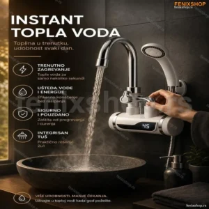 Zidna Slavina sa Tušem i Protočnim Bojlerom – Instant Topla Voda