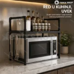 Dvonivovska polica za mikrotalasnu sa aluminijumskim okvirom