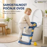 Adapter za WC šolju sa merdevinama — plavi i roze, sklopivi