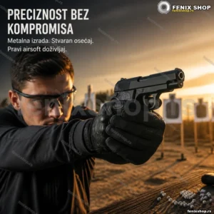 Airsoft pištolj M17 metalne izrade + 500 kuglica