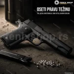 Airsoft replika Kolt 1911 — metalna, crne korice drške