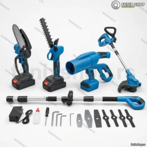 Aku Baštenski Set 5u1 – Makaze, Testera, Trimer, Duvač i Teleskop (20V)