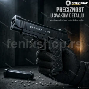 C9 metalni airsoft pištolj 6 mm — replika sa šanžerom