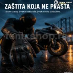 Carbon moto rukavice od kože sa protektorima — crne, XL