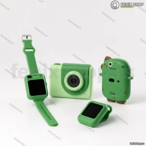 Set 3u1 zeleni dinosaurus — dečji fotoaparat i smart sat