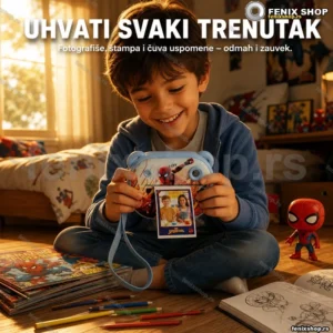 Dečji instant fotoaparat sa štampačem — motiv junak-pauk