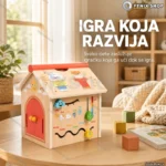 Drvena Montesori kućica za igru — edukativna igračka