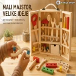 Drveni set alata za decu — Montessori igra uloga
