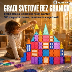 Građevinski magnetni set sa 100 elemenata za decu
