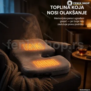 Grejna podloga za sedenje od memorijske pene sa ugradjenim grejačima