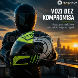 Integralna moto kaciga sa punom zaštitom lica i skidajućom unutrašnjošću