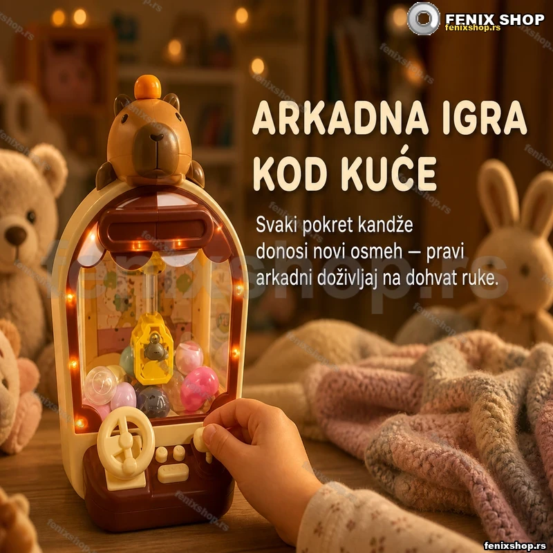 Kapibara mašina sa hvataljkom za igračke — stona arkada Kapibara mašina sa hvataljkom za igračke — stona arkada