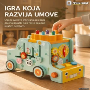 Kocka 8u1 drvena Montesori igračka za decu