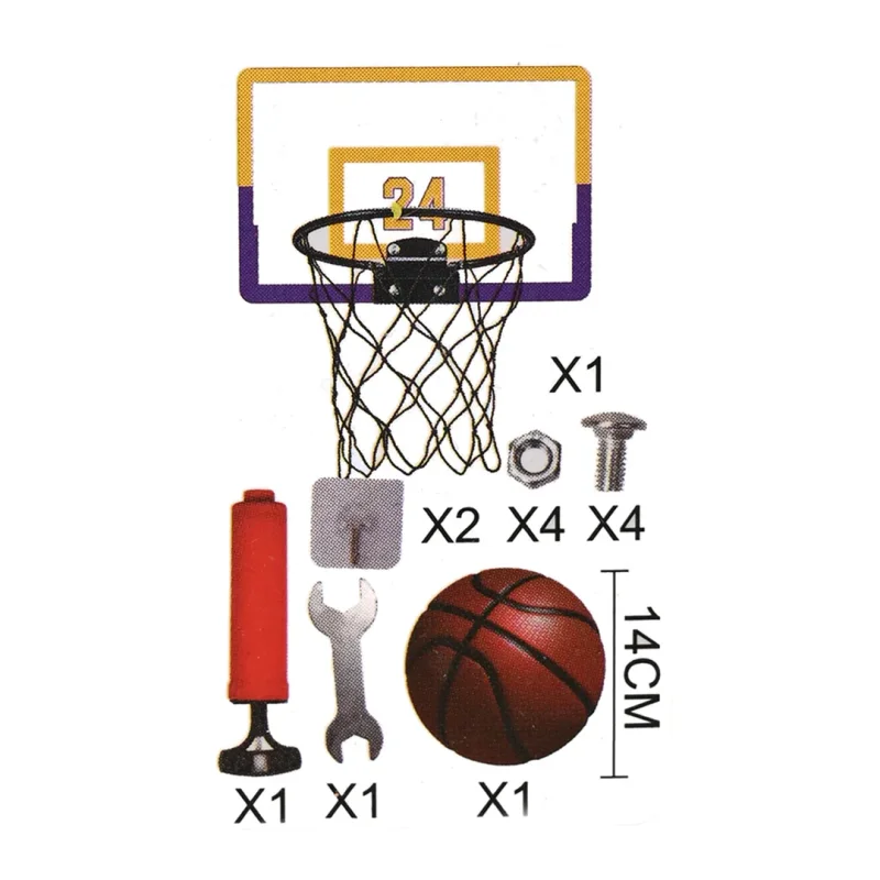 Košarkaški koš za vrata — mini set za igru koš za vrata - u upotrebi