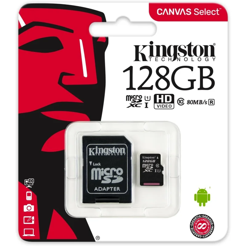 MicroSD memorijska kartica 128 GB klase 10 sa SD adapterom microSD 128 GB - prednja strana