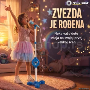 Mikrofon sa stalkom i motivom plavog junaka za decu
