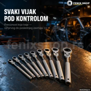 Okasti ključevi sa čegrtaljkom — set od 9 komada (8–24 mm)