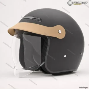 Otvorena jet kaciga za motor sa vizirom — crna, bela, siva