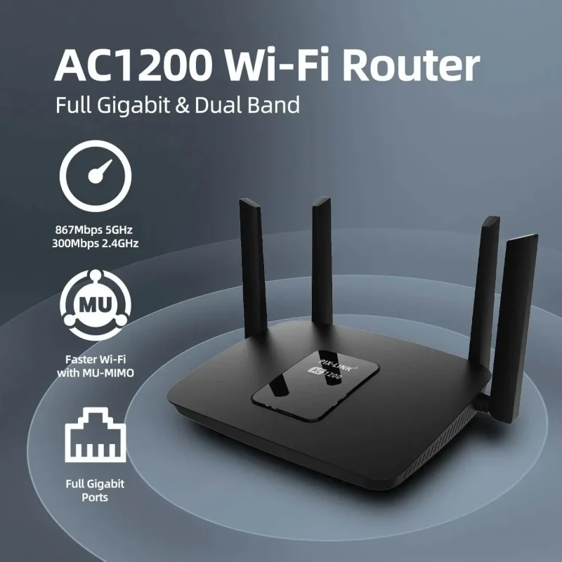 Pix Link LV-AC06 dvopojasni bežični ruter sa 4 antene 1200 Mbps Pix Link ruter - u upotrebi