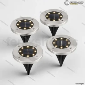 Podne LED solarne lampe za dvorište — Set 4 komada, inox, automatsko paljenje