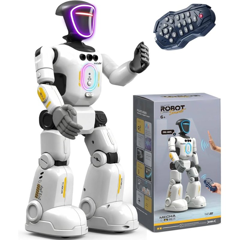 Robot igračka na daljinski upravljač sa LED svetlima pametni robot na daljinski - prednja strana