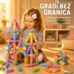 Set magnetnih štapića i kuglica – 128 delova