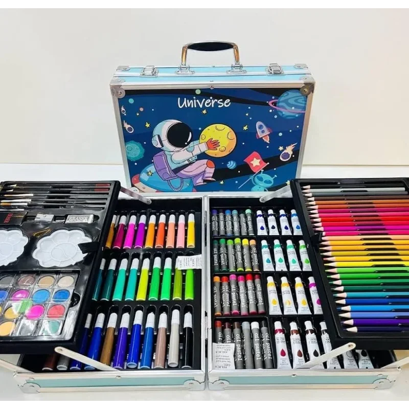 Umetnički set u koferu za decu — 145 delova pribora umetnički set u koferu - detalji