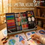 Umetnički set u koferu za decu — 145 delova pribora