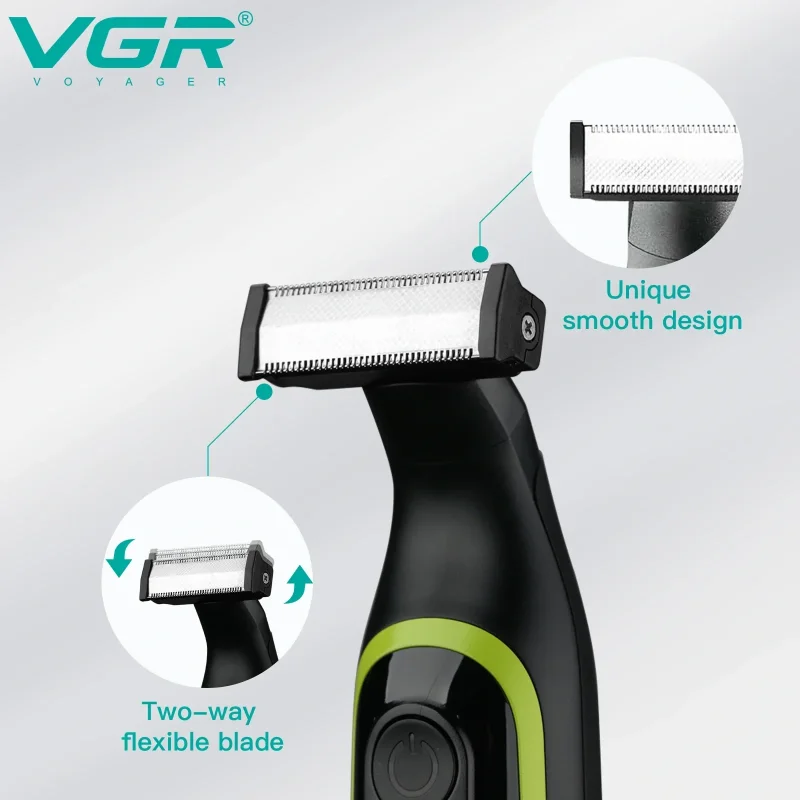 VGR V-017 električni trimer za bradu sa 3 nastavka i IPX5 zaštitom VGR V-017 brijač - u upotrebi