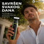 VGR V-017 električni trimer za bradu sa 3 nastavka i IPX5 zaštitom