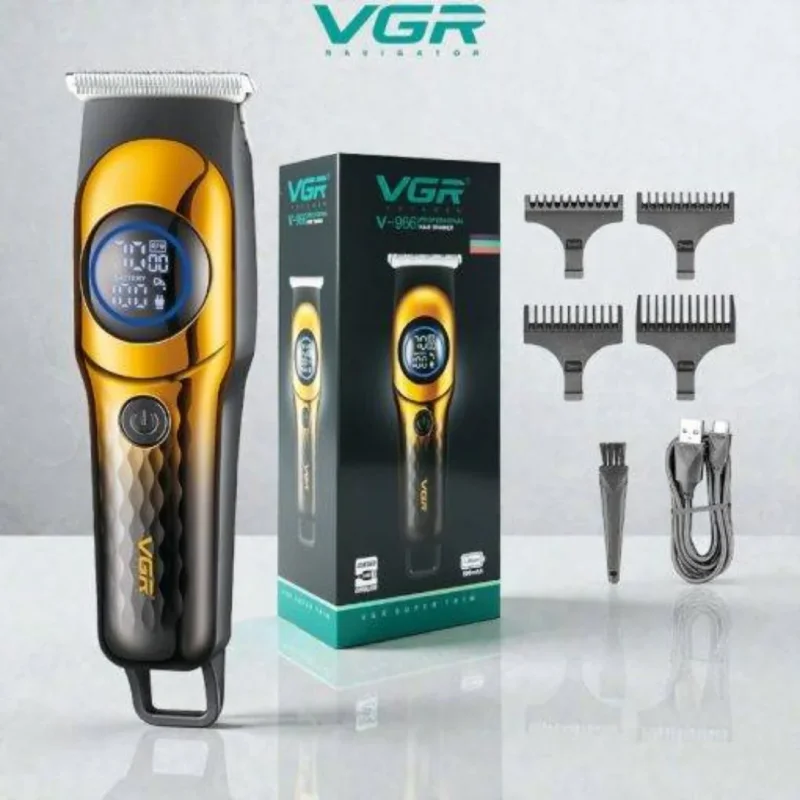 VGR V-966 bežični trimer za kosu i bradu sa LED ekranom VGR V-966 trimer - prednja strana