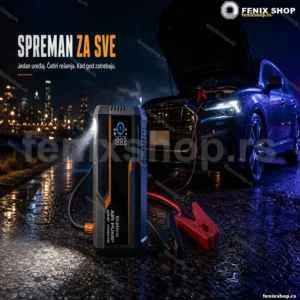 Višenamenski jump starter 4u1 sa kompresorom i LCD ekranom