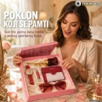 Ženski poklon set 3u1 — ruža, sat, novčanik i naočare
