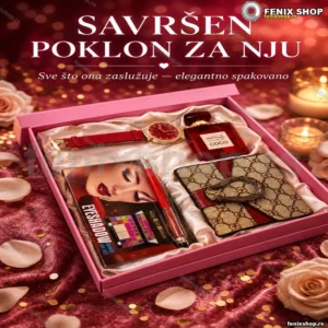 Ženski poklon set sa satom, novčanikom, parfemom i sminkanjem