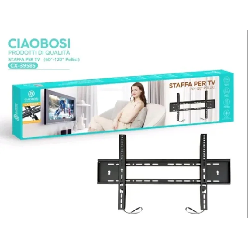 Zidni fiksni nosač za televizor 60–120 inča, do 50 kg — CX-39585 fiksni nosač za televizor - u upotrebi