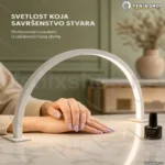 Stona LED lampa Half Moon 55 cm za manikir — 25W polumesec