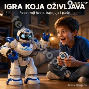 Robot na daljinsko upravljanje sa hvataljkama i LED svetlima