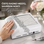 Aspirator za nokte beli 80W sa višekratnim filterom