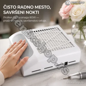 Aspirator za nokte beli 80W sa višekratnim filterom