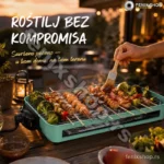 Električni roštilj sa termostatom 1500 W — set od 3 dela