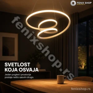 Prigušivi spiralni LED luster od aluminijuma sa daljinskim