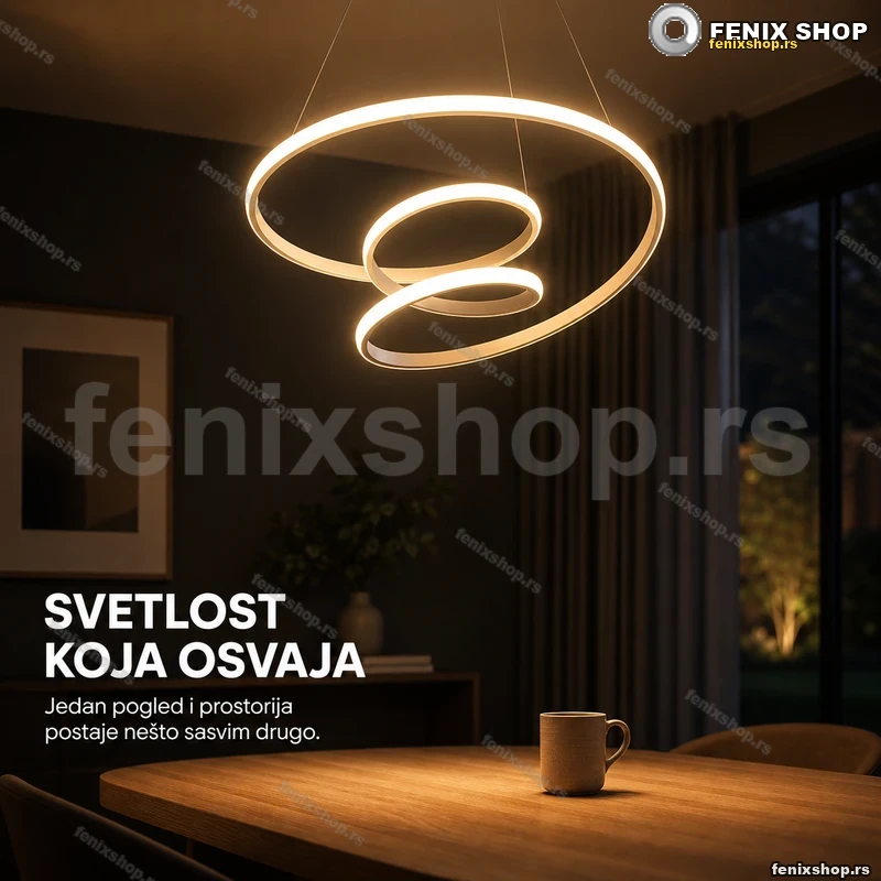 Prigušivi spiralni LED luster od aluminijuma sa daljinskim Prigušivi spiralni LED luster od aluminijuma sa daljinskim