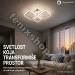 Bela LED plafonjera 54W sa četiri kvadratna okvira 70x53 cm