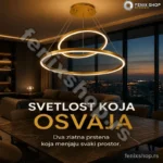 LED luster sa dva zlatna prstena 32W i daljinskim upravljačem